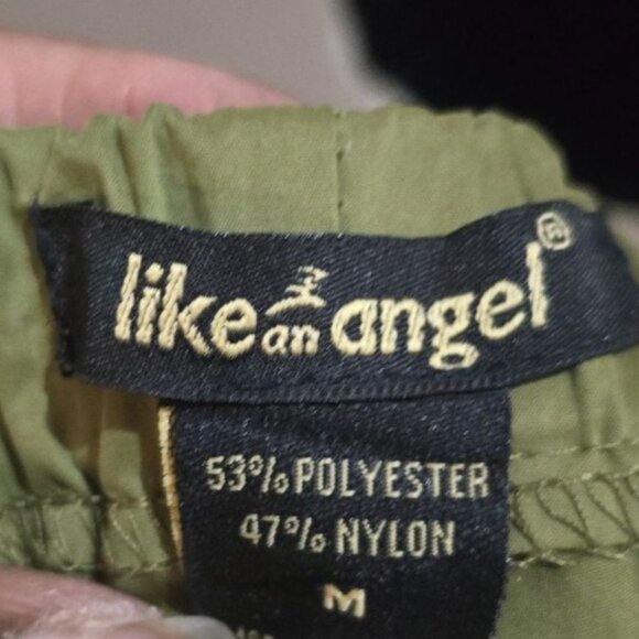 Like An Angel Elastic Waist Hiking athletic Olive Green Cargo Pants M - Picture 3 of 6